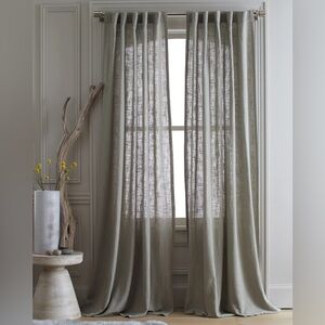 NWOT Quince Cotton Sheer Curtain Set (Set of 2)